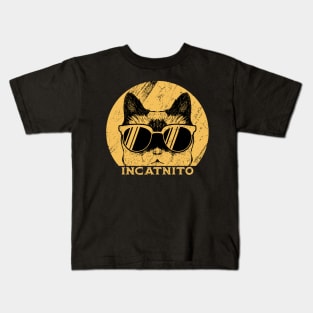 Incatnito Secret Agent Cat Design Kids T-Shirt